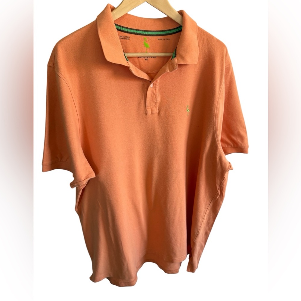 TailorByrd Men’s Orange Polo Shirt Solid Modal Polo Casual, size XXL